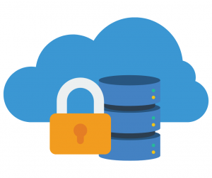 Padlock protecting cloud data