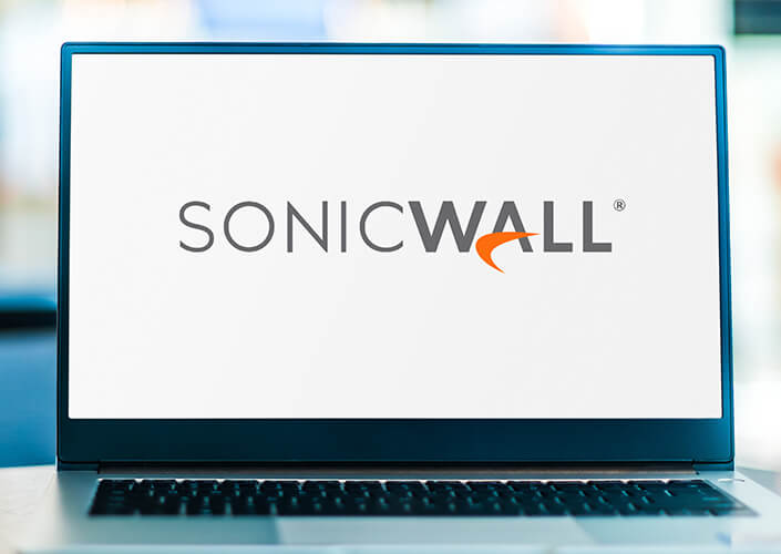 Sonicwall on a laptop screen