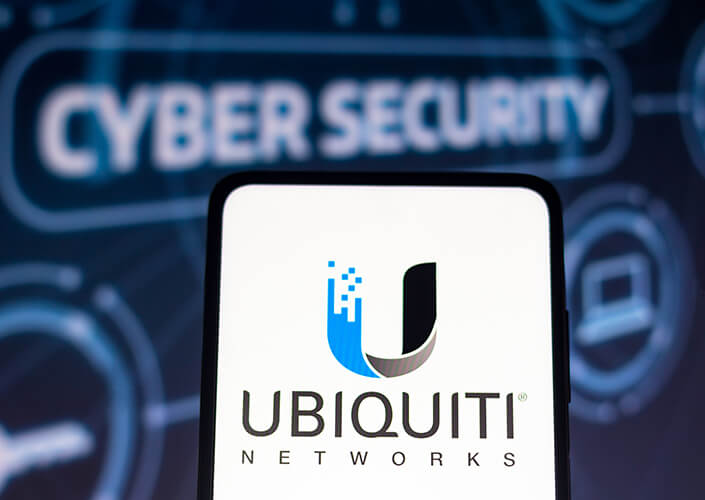 Ubiquiti logo on a mobile phone device